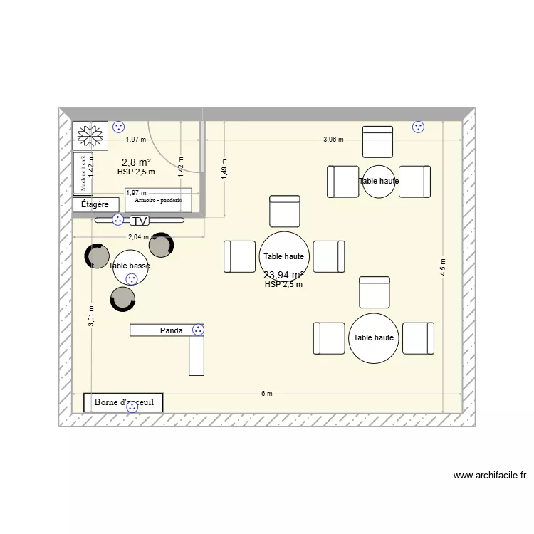 Stand V3. Plan de 2 Pièces et 27 m²