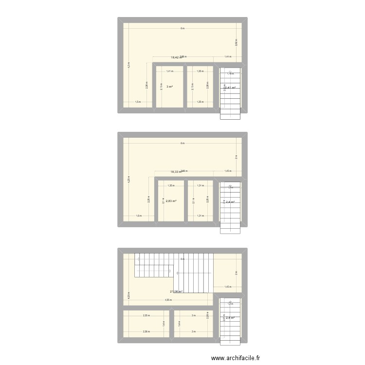 VERSION 1. Plan de 8 pièces et 71 m2