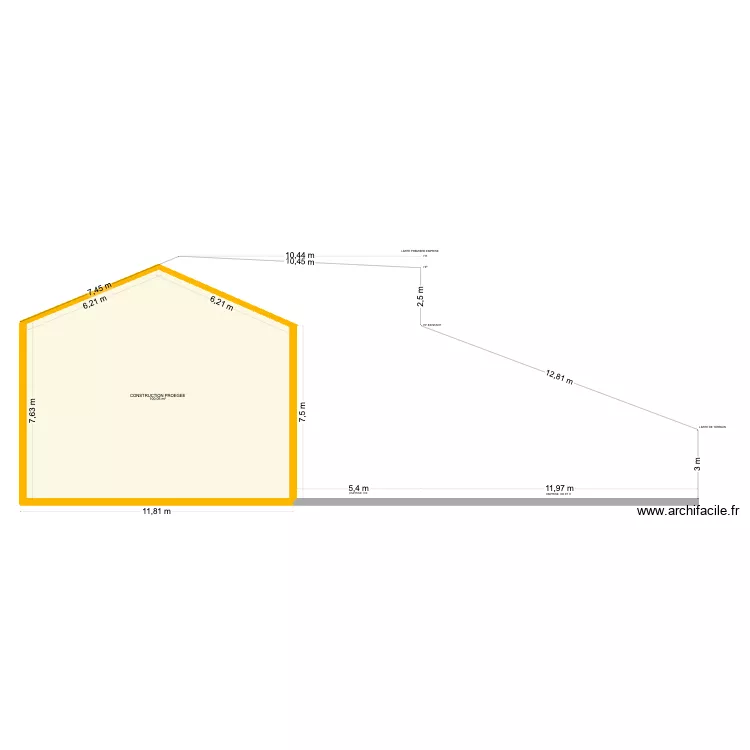 PLAN DE COUPE AC V2. Plan de 1 Pièce et 100 m²