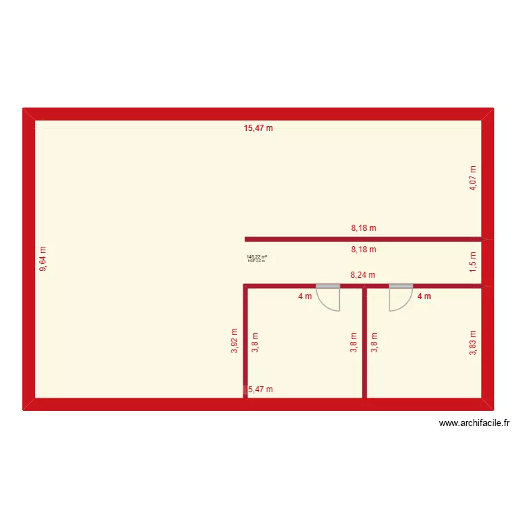 CasaS. Plan de 1 Pièce et 146 m²