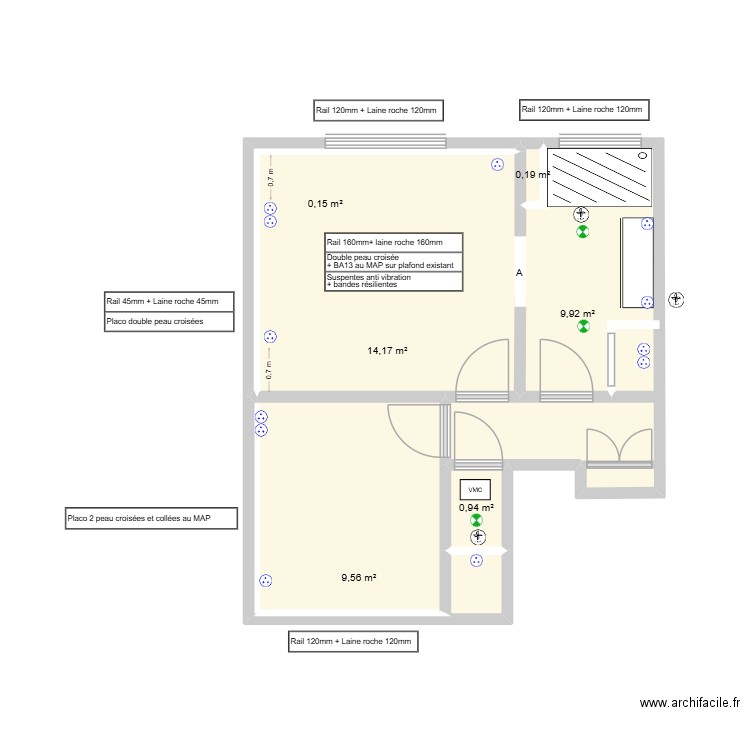 T3 R du port. Plan de 6 pièces et 35 m2