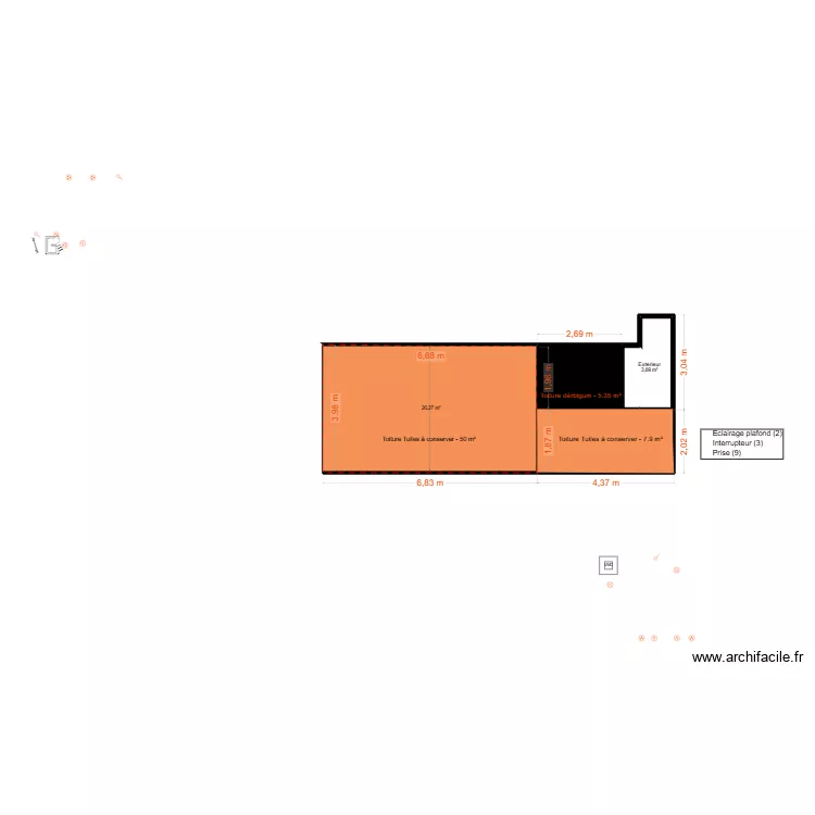 EL HADI Toiture PRO. Plan de 4 Pièces et 43 m² EL HADI Toiture PRO. Plan de 4 Pièces et 43 m²