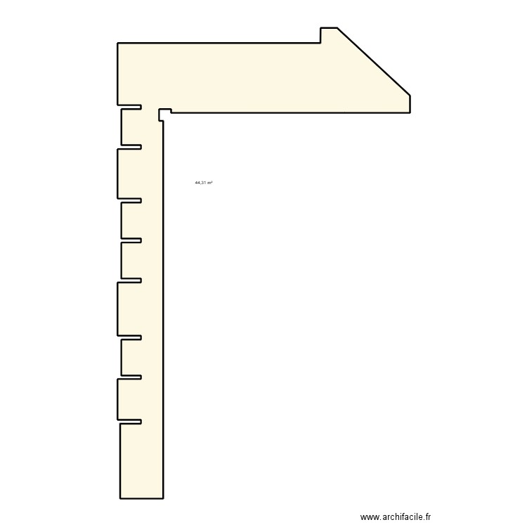 Le Chesnay 32 moxouris. Plan de 1 pièce et 44 m2