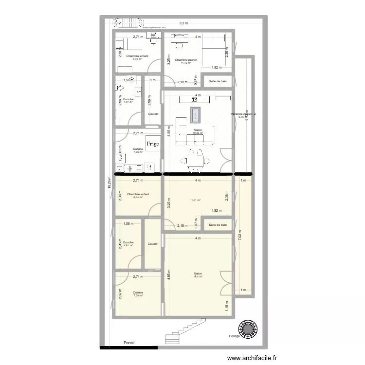 Plan M. Ella Appartements. Plan de 16  et 120 m²