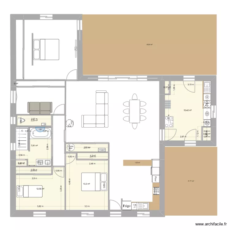 projet. Plan de 11  et 56 m²