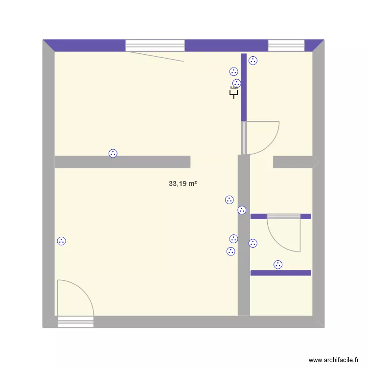 1ER ETAGE droite (chambre 2+couloir). Plan de 1 et 33 m² 1ER ETAGE droite (chambre 2+couloir). Plan de 1 et 33 m²