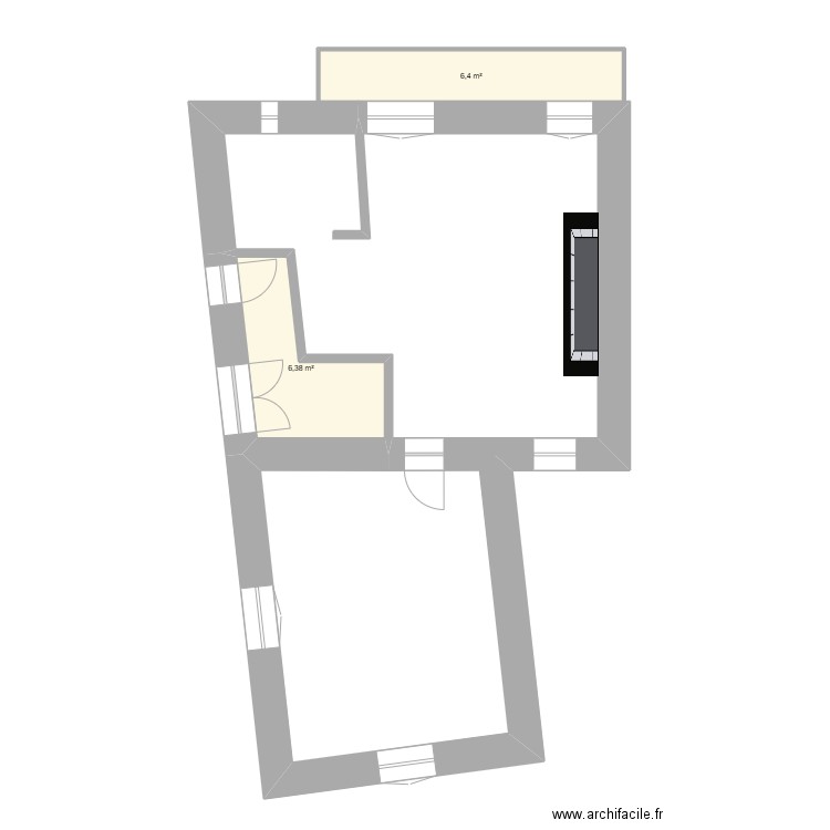 Saint-Come RDC. Plan de 2 pièces et 13 m2