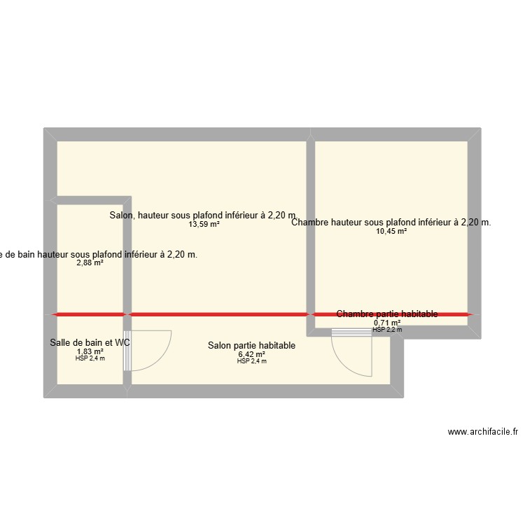13_montreuil. Plan de 6 pièces et 36 m2