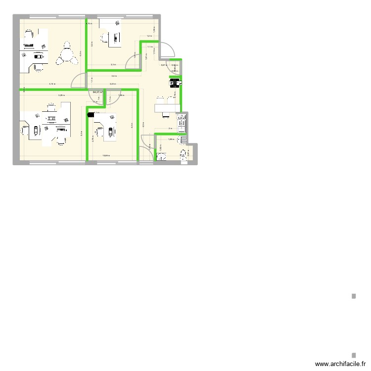 Bureau Guist\'Hau. Plan de 0 pièce et 0 m2 Bureau Guist\'Hau. Plan de 0 pièce et 0 m2