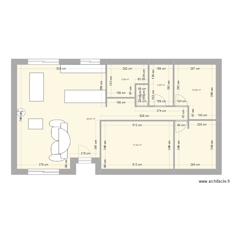 maison. Plan de 6 pièces et 100 m2