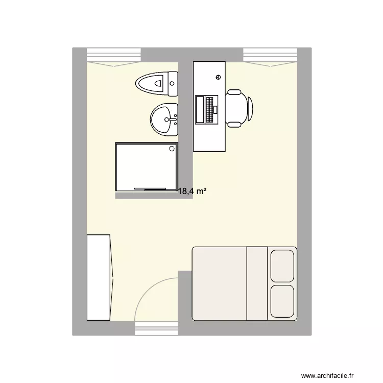 BONNET. Plan de 1 Pièce et 18 m² BONNET. Plan de 1 Pièce et 18 m²
