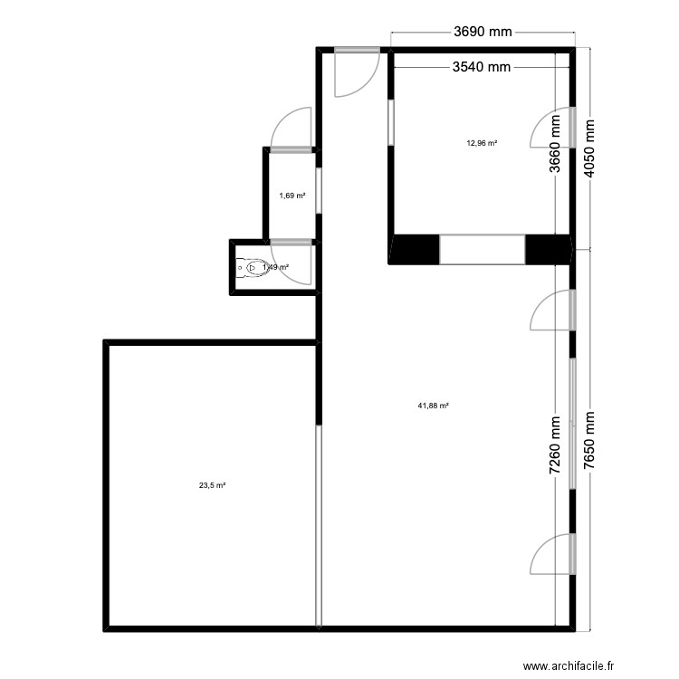 Boccard. Plan de 5 pièces et 82 m2