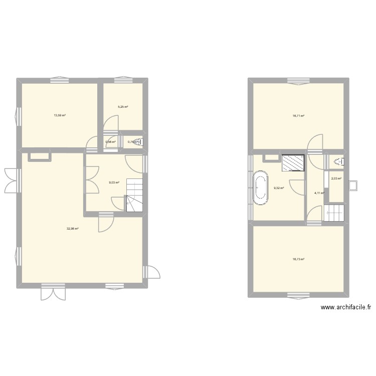 Maison3. Plan de 11 pièces et 111 m2