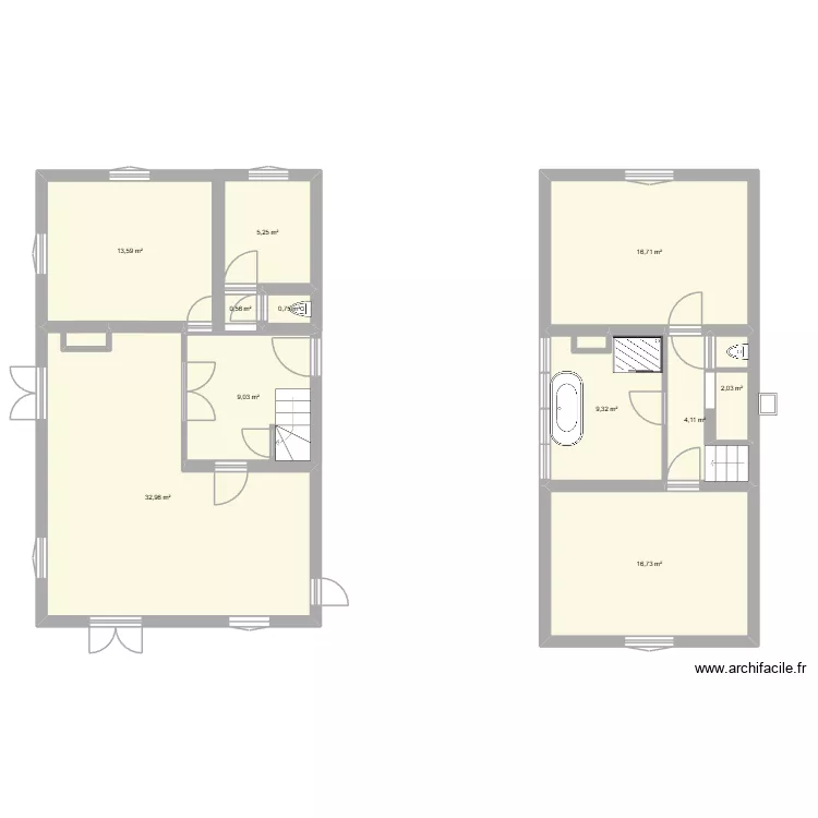 Maison3. Plan de 11 pièces et 111 m²