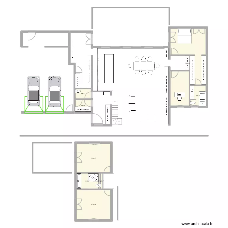 Nouvelle maison. Plan de 9  et 90 m²