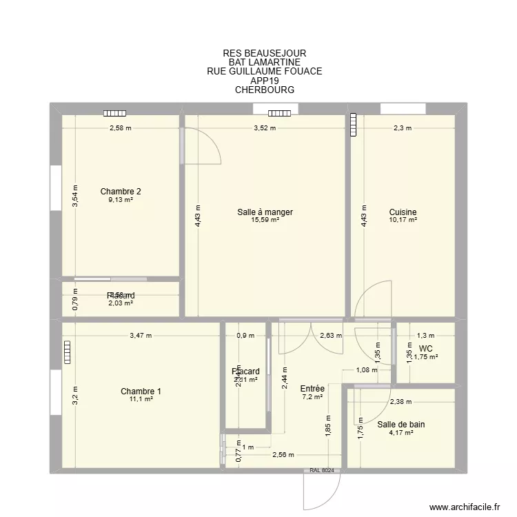 BAT LAMARTINE APP19. Plan de 