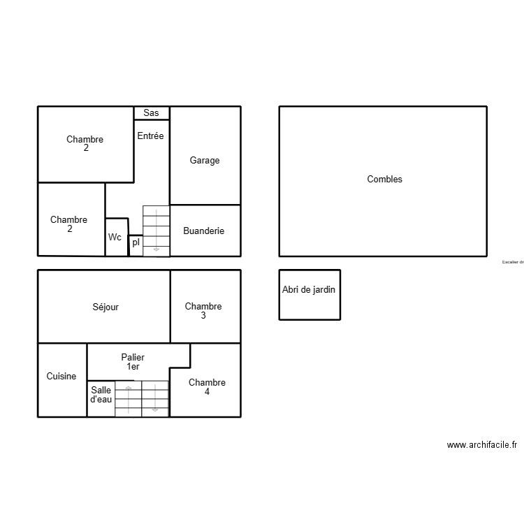 TOURCH DOUGUET. Plan de 13 pièces et 62 m2