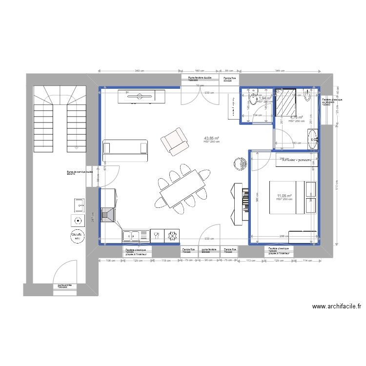 plan 2.5. Plan de 12 pièces et 198 m2