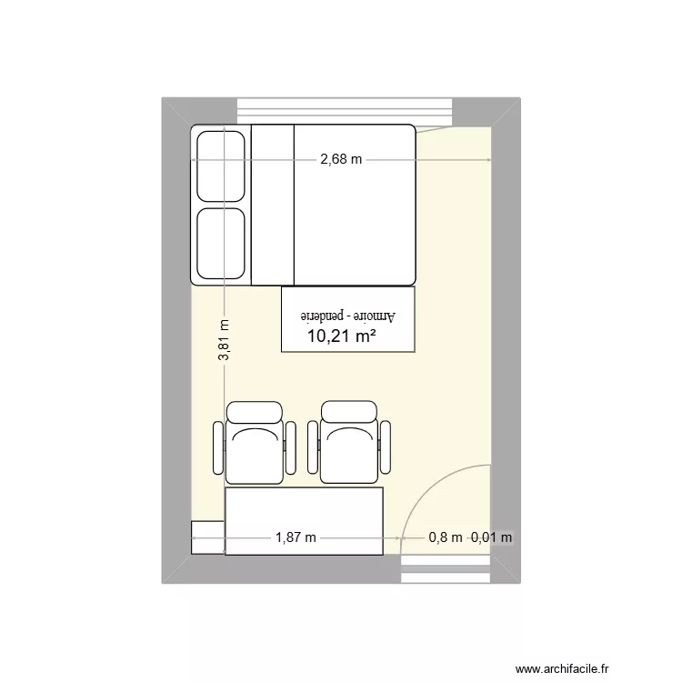 Chambre Lucas 2. Plan de 1 Pièce et 10 m² Chambre Lucas 2. Plan de 1 Pièce et 10 m²
