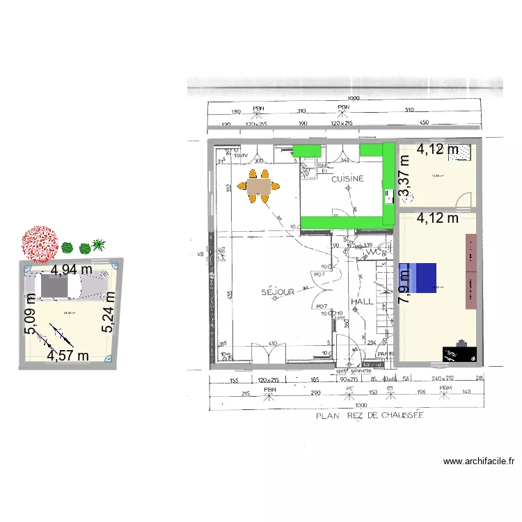garage. Plan de 3 et 71 m² garage. Plan de 3 et 71 m²