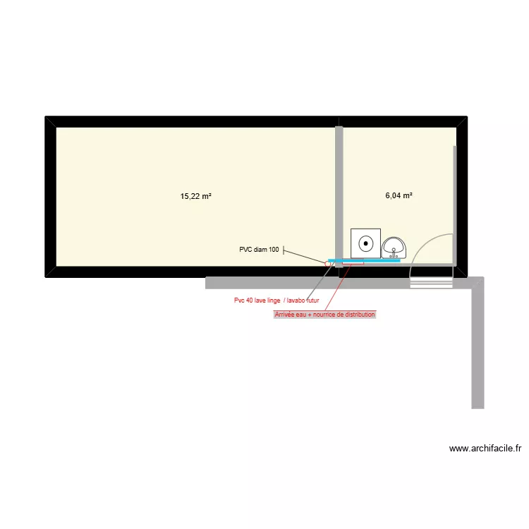 monier. Plan de 2 Pièces et 21 m²
