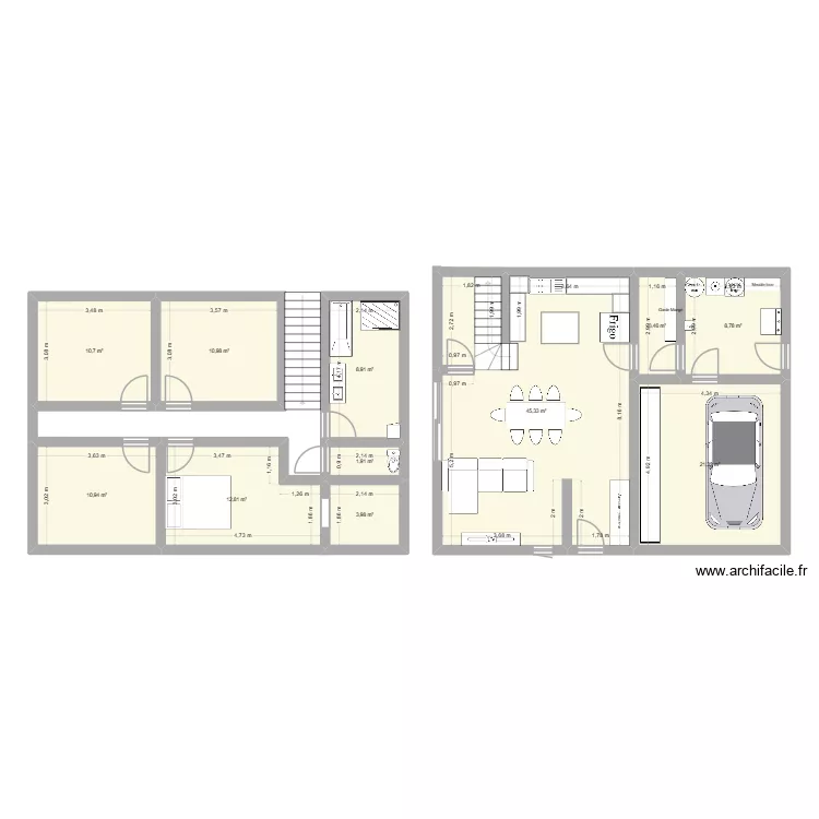 Maison test. Plan de 11  et 139 m²