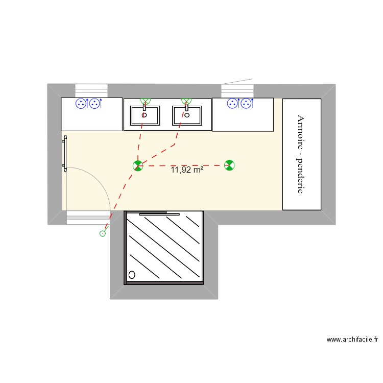 Thierry. Plan de 1 pièce et 12 m2