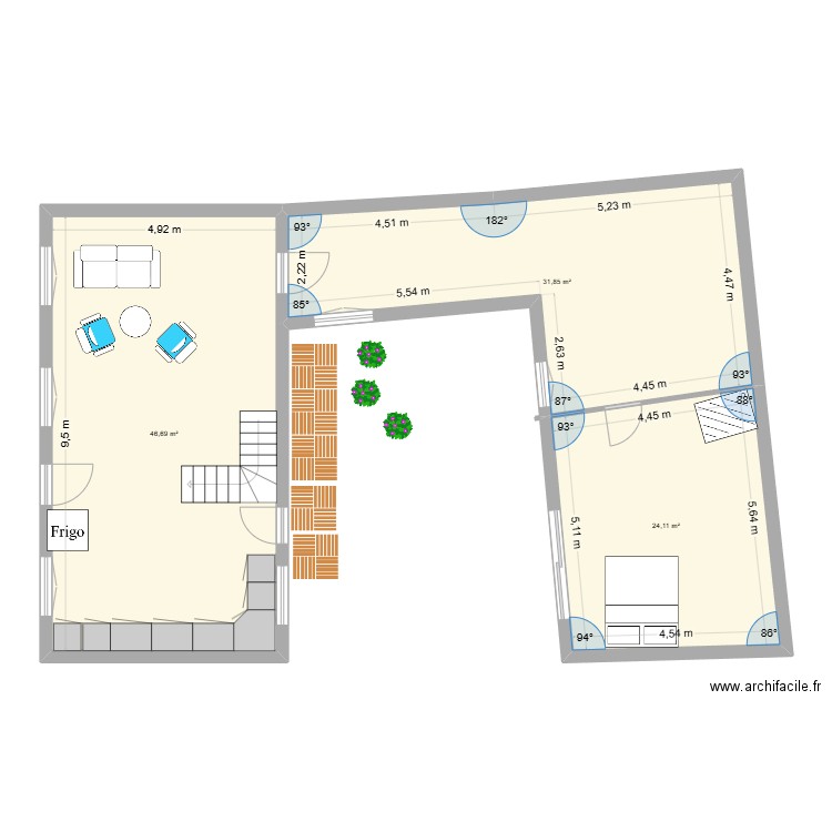 Maison Palaiseau. Plan de 3 pièces et 103 m2