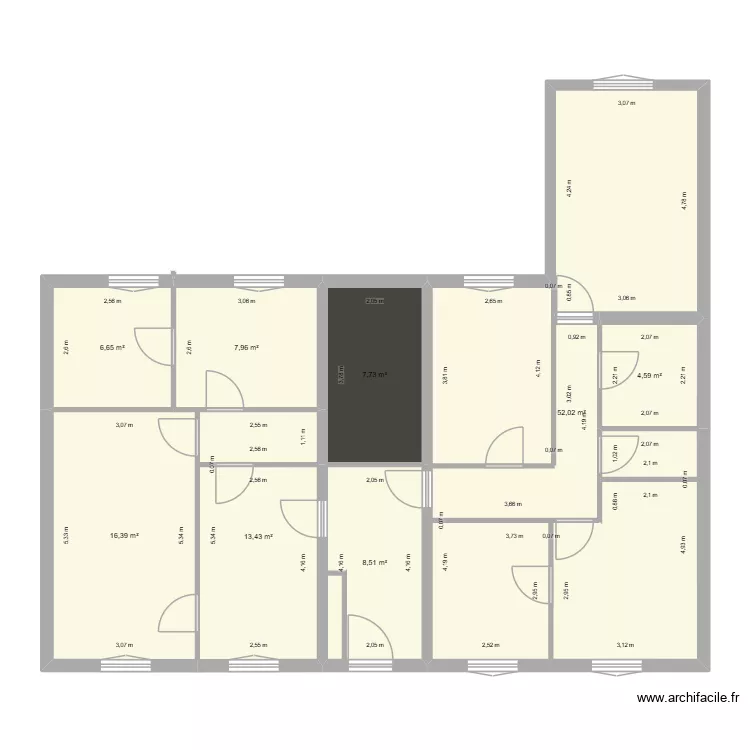 Rdc Actuel. Plan de 8  et 117 m²