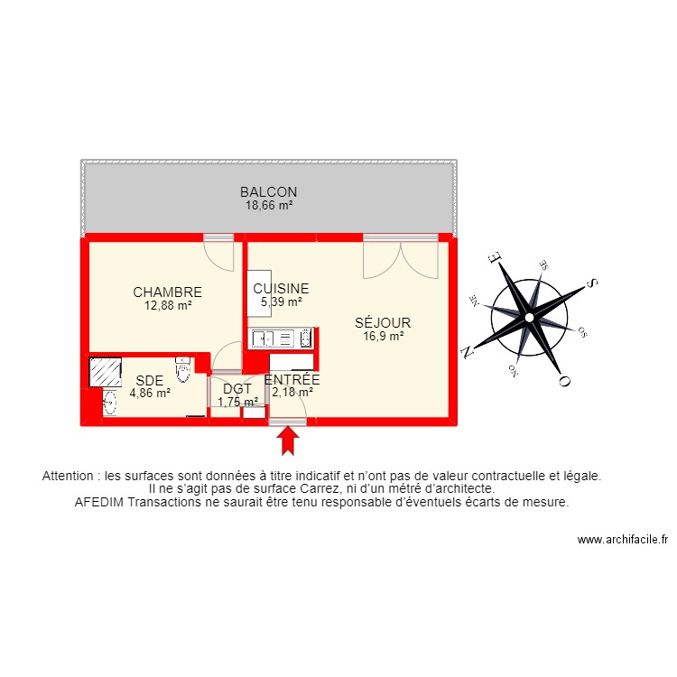 BI 17700 - . Plan de 11 pièces et 76 m2