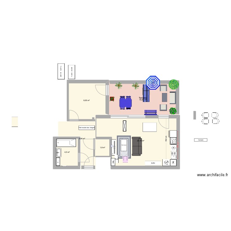 T3 R+6 Lot B2610_Myriam. Plan de 6 pièces et 63 m2