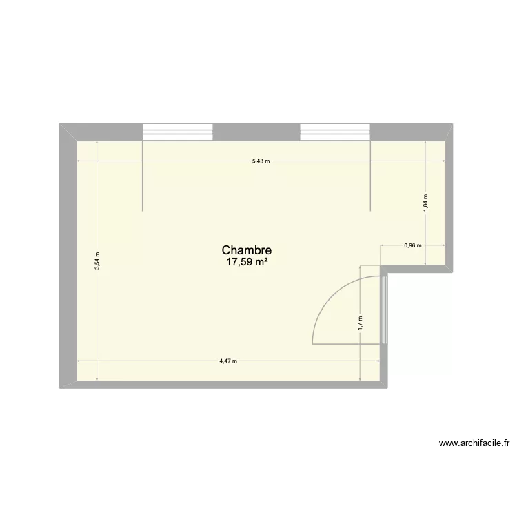 chambre nathan. Plan de 1 pièce et 18 m²