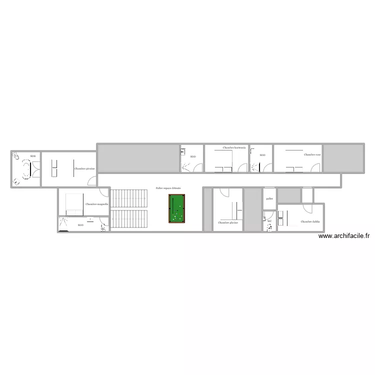 G&icirc;te du bois chambre eucalyptus. Plan de 
