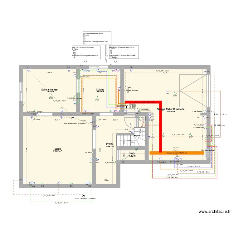 Plan Electrique 1702. Plan de 0 pièce et 0 m2
