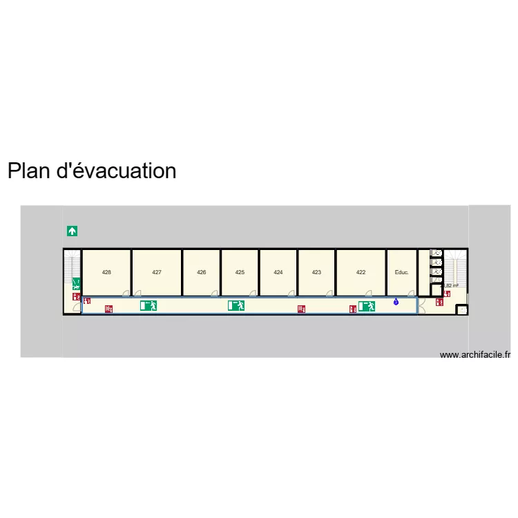 4ème aile - 2ème étage. Plan de 4ème aile - 2ème étage. Plan de