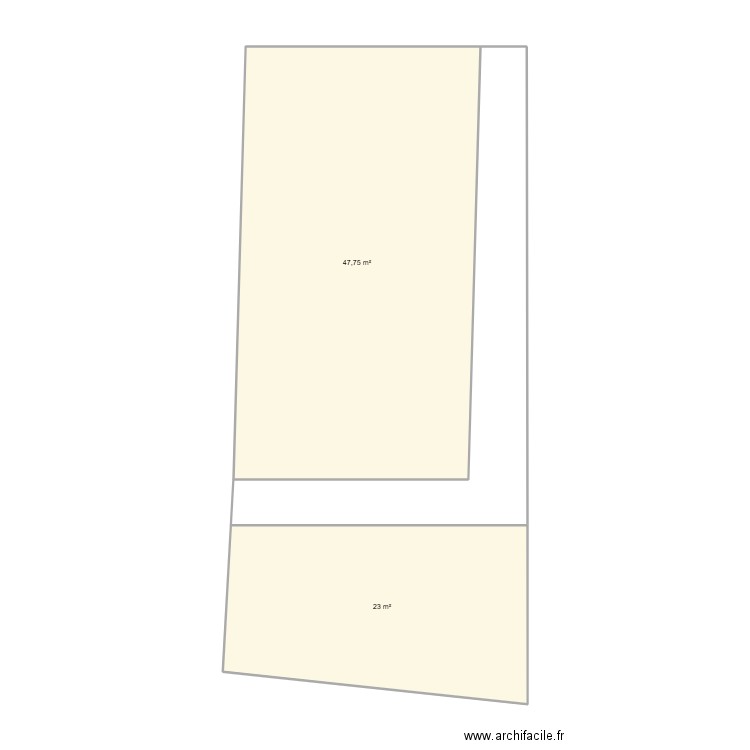 jardin extension. Plan de 2 pièces et 71 m2