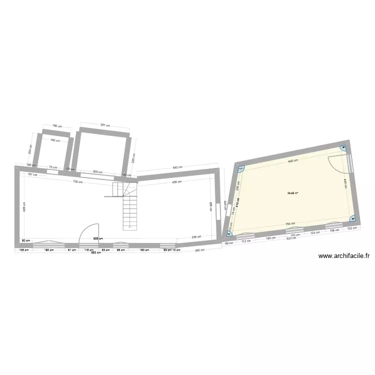 BILLORGUE. Plan de 1 Pièce et 30 m²