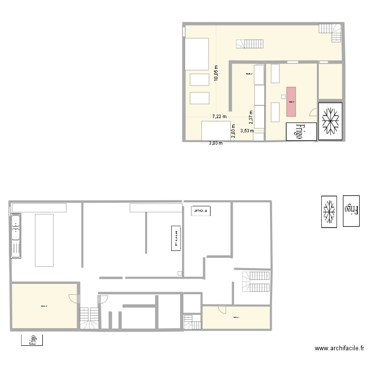 labo cave. Plan de 5 pièces et 241 m2