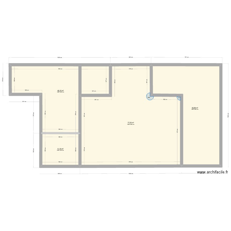 Maison 1. Plan de 4 pièces et 173 m2