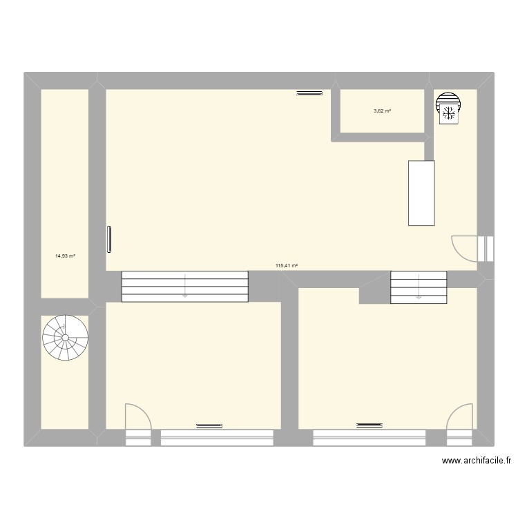 plan maziier. Plan de 3 pièces et 134 m2