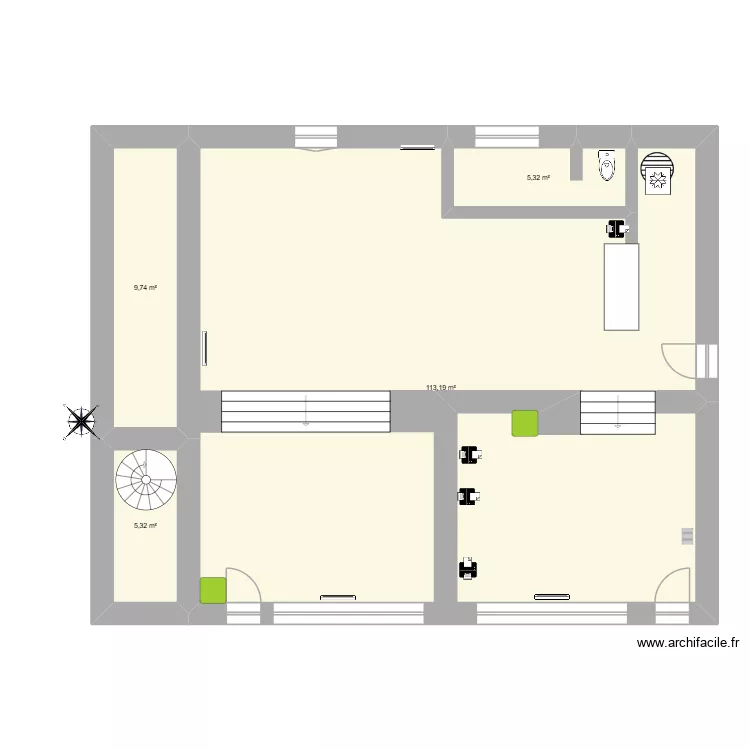 plan maziier. Plan de 4  et 134 m²