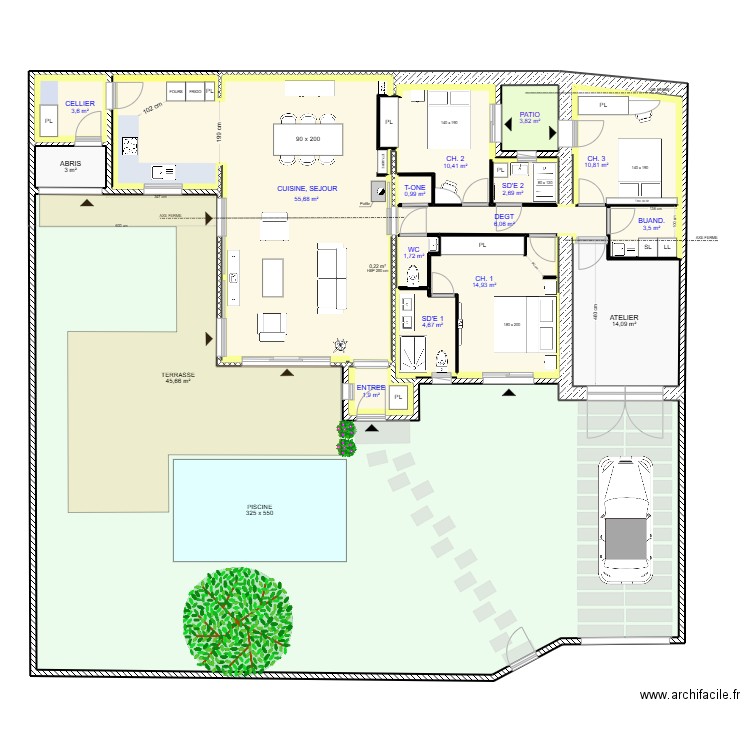 26JUL. Plan de 19 pièces et 360 m2