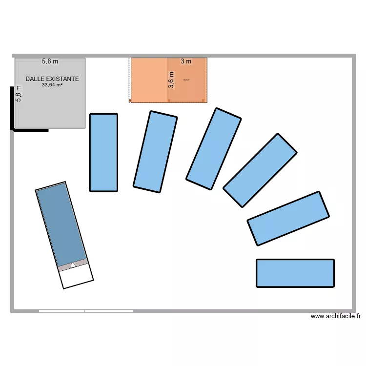 IMPLANT BENNES. Plan de 2 pièces et 44 m²