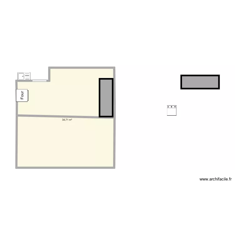 mhk. Plan de 1  et 35 m²