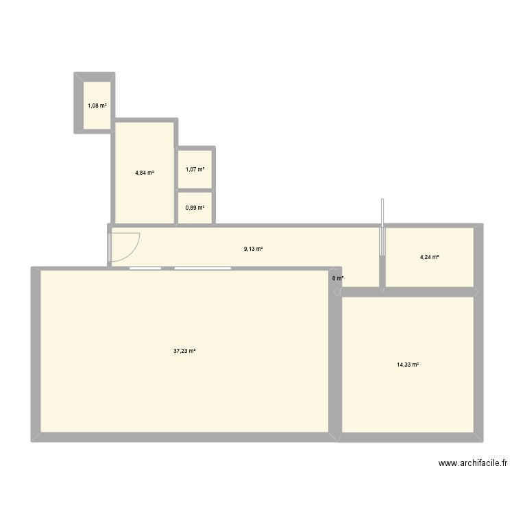Paul Bert. Plan de 9 pièces et 73 m2