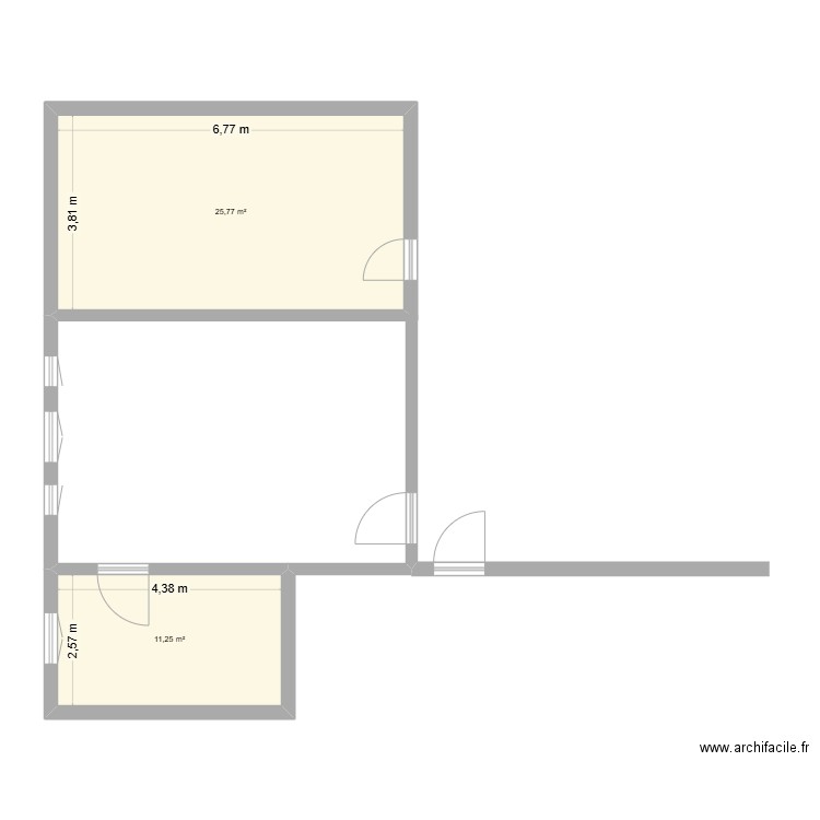 schema anisse belabbassi. Plan de 2 pièces et 37 m2