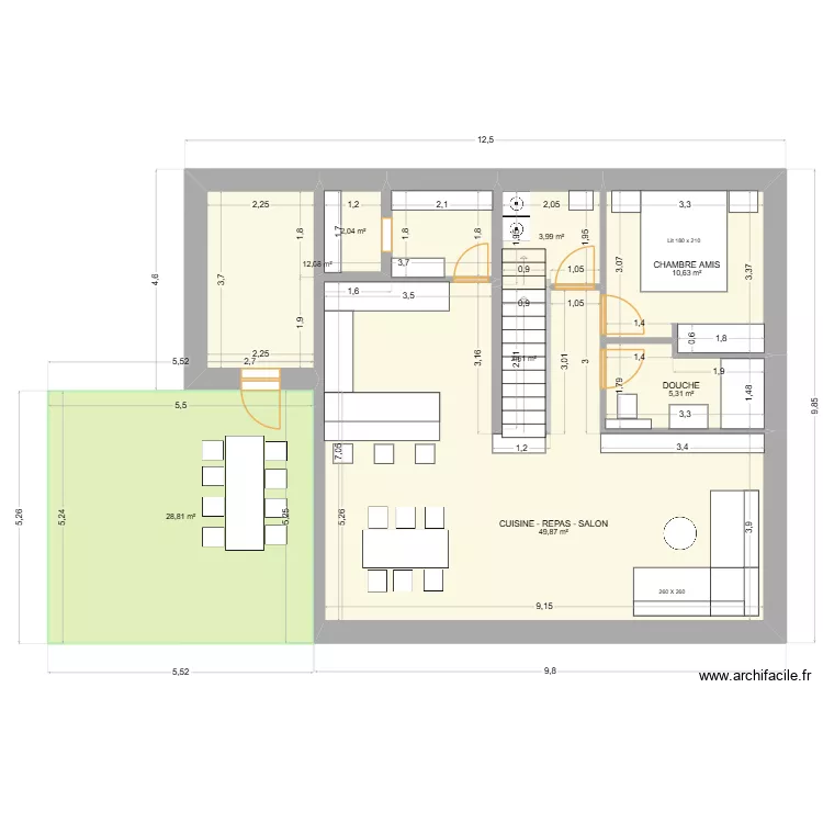 Gasser-Siggen (105). Plan de 8  et 115 m²