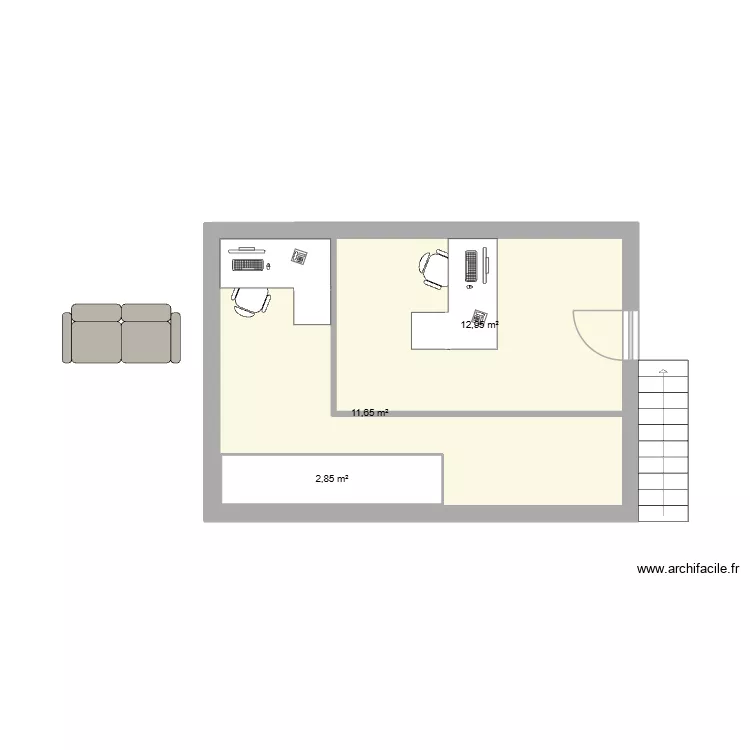 etage. Plan de 3 Pièces et 30 m² etage. Plan de 3 Pièces et 30 m²