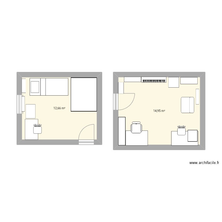 bidouille2. Plan de 2 pièces et 28 m2