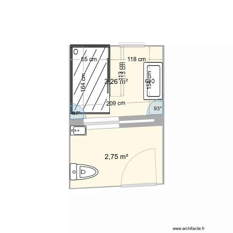 salle de bain BAS . Plan de 